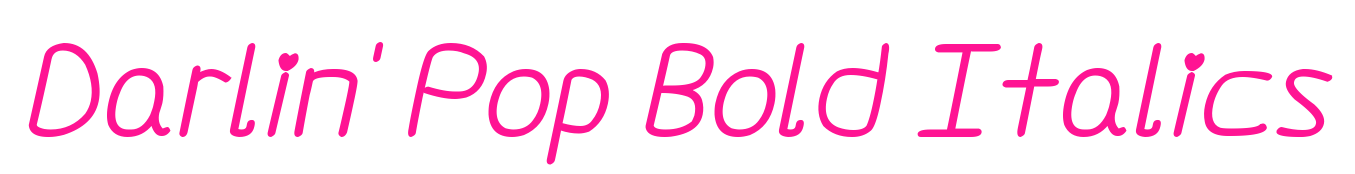 Darlin' Pop Bold Italics預(yù)覽圖片