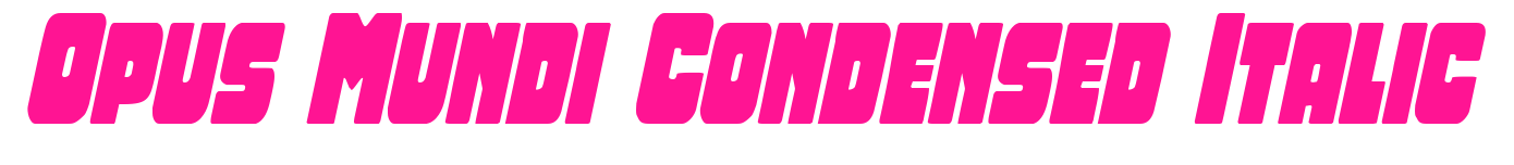 Opus Mundi Condensed Italic預覽圖片